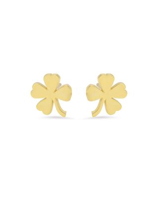 18k Mini Four-Leaf Clover Stud Earrings