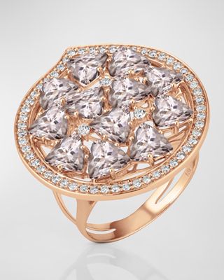 18K Mirage Rose Gold Ring with Diamonds and Rose Morganite