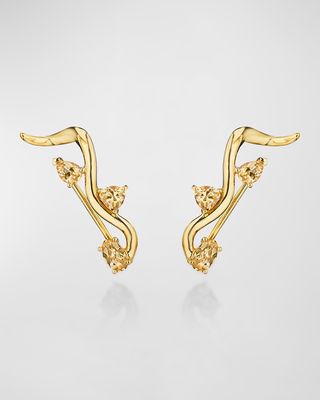 18K Mirage Yellow Gold Earrings with Yellow Sapphires