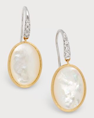 18K Mother-of-Pearl Earrings on Diamond Ear Wire