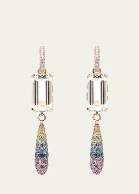 18K New York 66 Diamond and Sapphire Detachable Drop Earrings