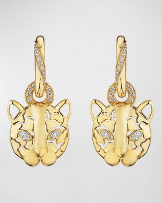 18K Onsa Yellow Gold Earrings with Diamonds