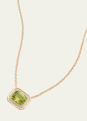 18k Peridot and Diamond Pendant Necklace