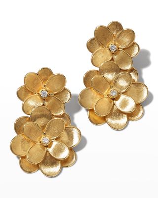18k Petali Drop Earrings w/ Diamonds