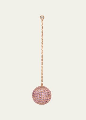 18K Pink Gold Bonbon Single Earring With Sapphires And Diamonds