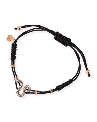 18k Pink Gold Diamond Leo Pull-Cord Bracelet