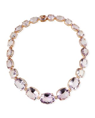 18k Pink Gold Graduated Amethyst Necklace