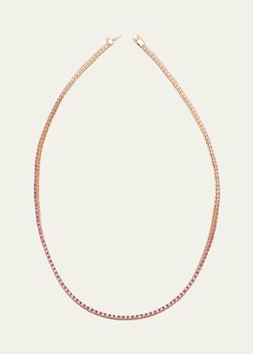 18k Pink Gold Necklace with Pink Sapphire and Diamonds