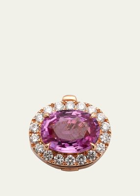 18k Pink Gold Pendant with Pink Sapphire and Diamonds
