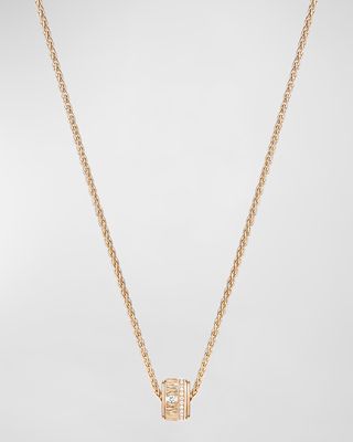 18K Pink Gold Possession Decor Palace Pendant Necklace with Diamonds