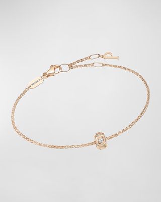 18K Pink Gold Possession Decor Palace Soft Bracelet with Single Diamond