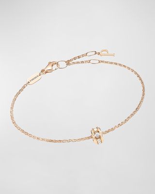 18K Pink Gold Possession Soft Bracelet with Diamonds