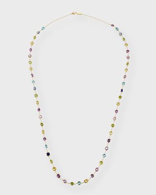 18K Rock Candy Multi Stone Station Chain Necklace in Alpine, 37"L