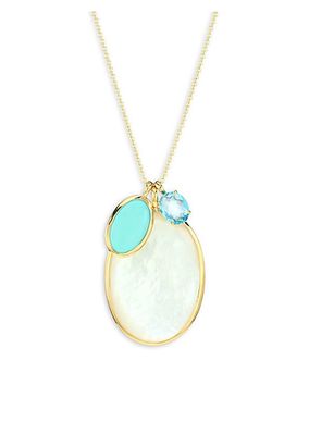 18K Rock Candy® 18K Yellow Gold & 3 Mixed-Stone Pendant Long Necklace
