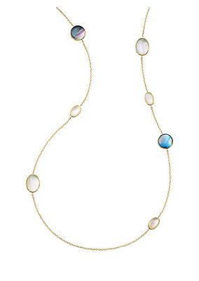 18K Rock Candy® 18K Yellow Gold, Rock Crystal & Mother-Of-Pearl Long Chain Necklace
