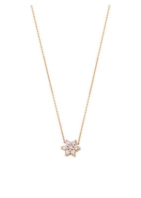 18K Rose Gold & Diamond Star Pendant Necklace