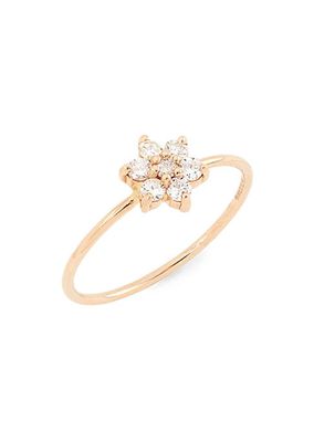 18K Rose Gold & Diamond Star Ring