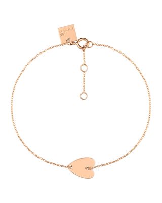 18k Rose Gold Angele Mini Heart Station Bracelet