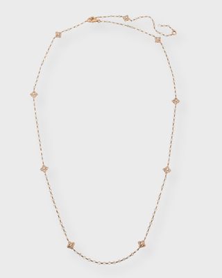 18K Rose Gold Blossom Diamond Station Necklace