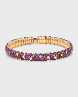 18K Rose Gold Bracelet with Diamonds and Amethyst