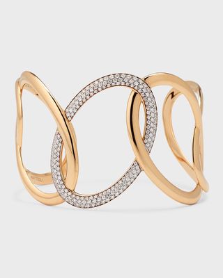 18K Rose Gold Cuff Bracelet with Diamonds
