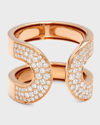 18K Rose Gold Diamond Aruba Ring - Size 6.5