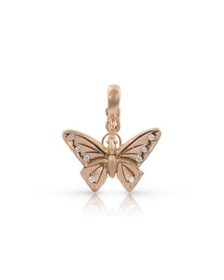 18k Rose Gold Diamond Butterfly Pendant