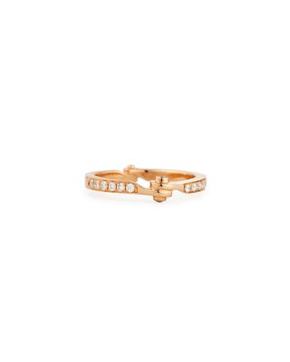 18K Rose Gold Diamond Handcuff Band Ring, Size 7.5