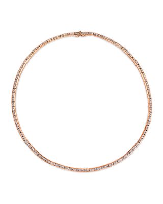 18k Rose Gold Diamond Link Choker Necklace
