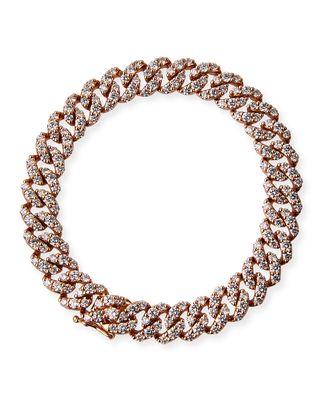 18k Rose Gold Diamond Pave Curb-Link Bracelet