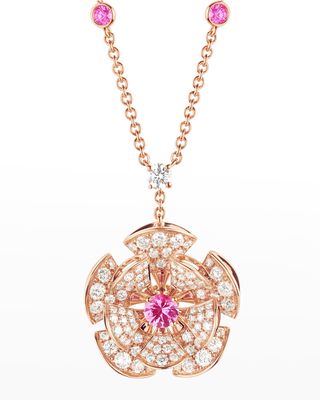 18K Rose Gold Diamond Pave Pendant Necklace