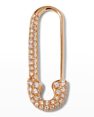 18k Rose Gold Diamond Safety Pin Earring, Single, Right