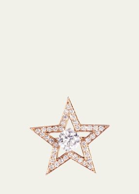 18K Rose Gold Diamond Star Earring Jacket, Single