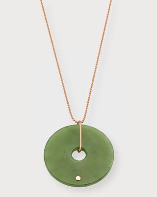 18K Rose Gold Donut Jade On Chain Necklace