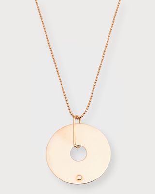 18K Rose Gold Donut On Chain Necklace