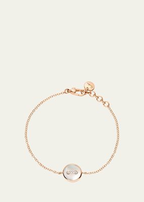 18K Rose Gold Dot Grey and White Mother of Pearl Bracelet