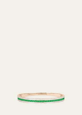 18K Rose Gold Emerald and Diamond Union Bracelet