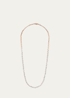18k Rose Gold Fireworks Baguette Diamond Tennis Necklace