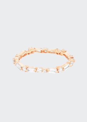 18K Rose Gold Fireworks Thin Mix Eternity Band Ring