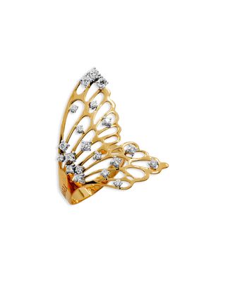 18k Rose Gold Half Butterfly Diamond Ring