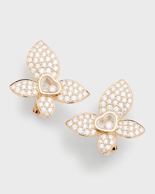 18K Rose Gold Happy Butterfly Diamond Earrings