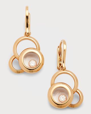 18K Rose Gold Happy Diamonds Superimposed Circle Drop Earrings