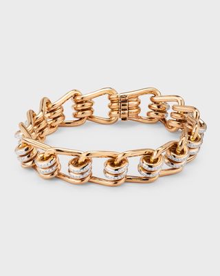 18k Rose Gold Huxley Diamond Coil Link Bracelet