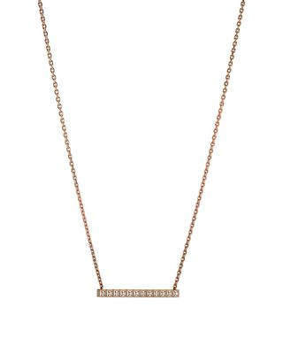 18k Rose Gold Ice Cube Diamond Bar Necklace, Size 15.5"