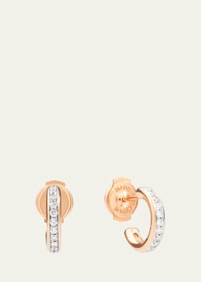 18K Rose Gold Iconica Diamond Mini Hoop Earrings