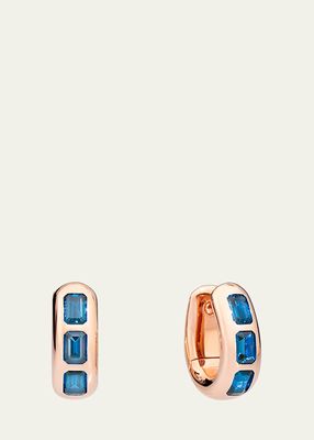 18K Rose Gold Iconica Earrings with London Blue Topaz