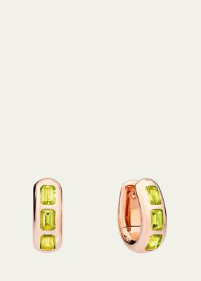 18K Rose Gold Iconica Earrings with Peridots