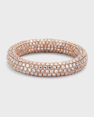 18K Rose Gold Inside and Out Diamond Eternity Band - Size 7