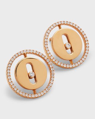 18K Rose Gold Lucky Move Stud Earrings with Diamonds
