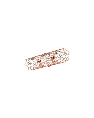 18k Rose Gold Moresca Long Hinged Armor Ring w/ Diamonds, Sizes 6.5 & 7.75